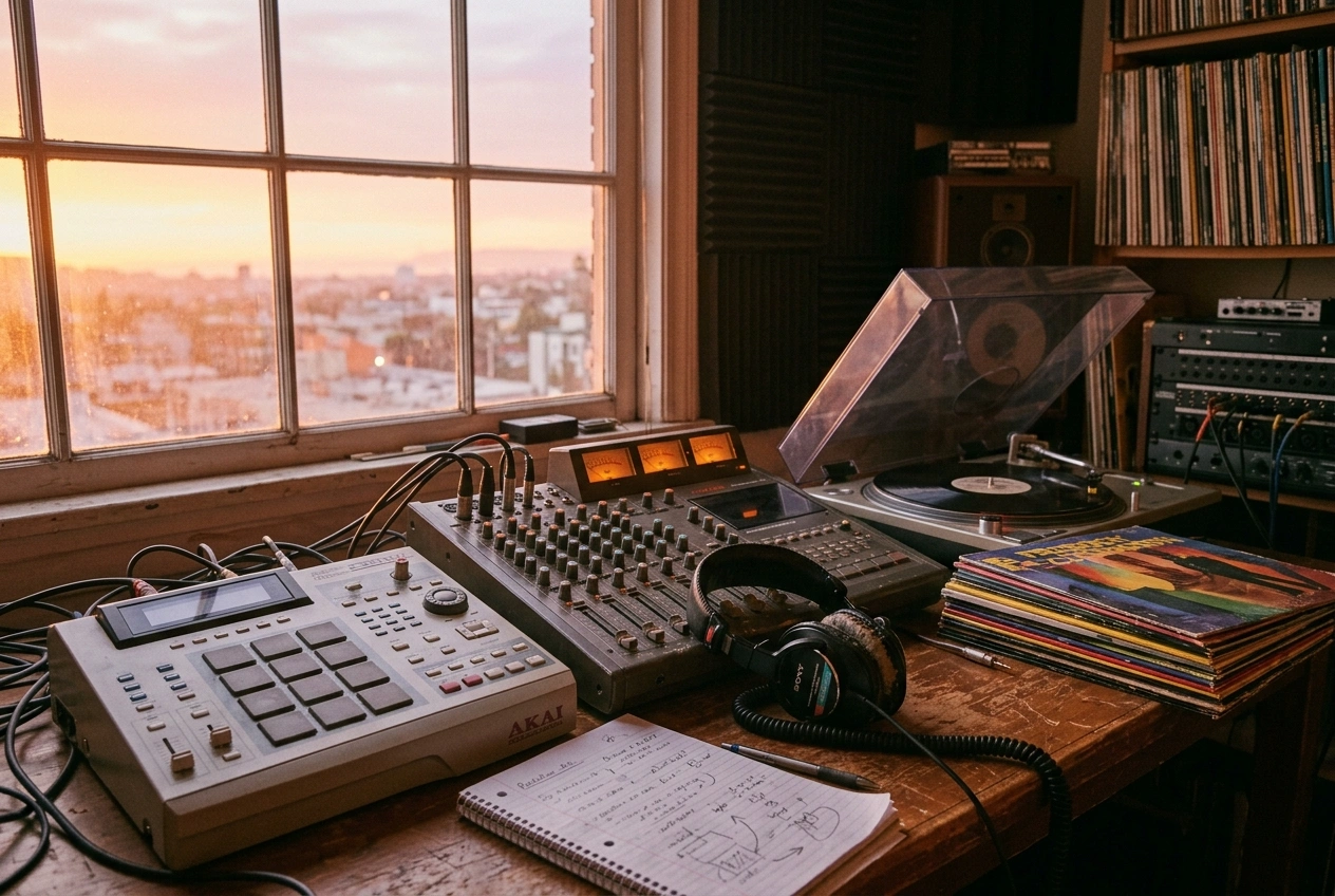 Royalty-free breakbeat music from AI generator