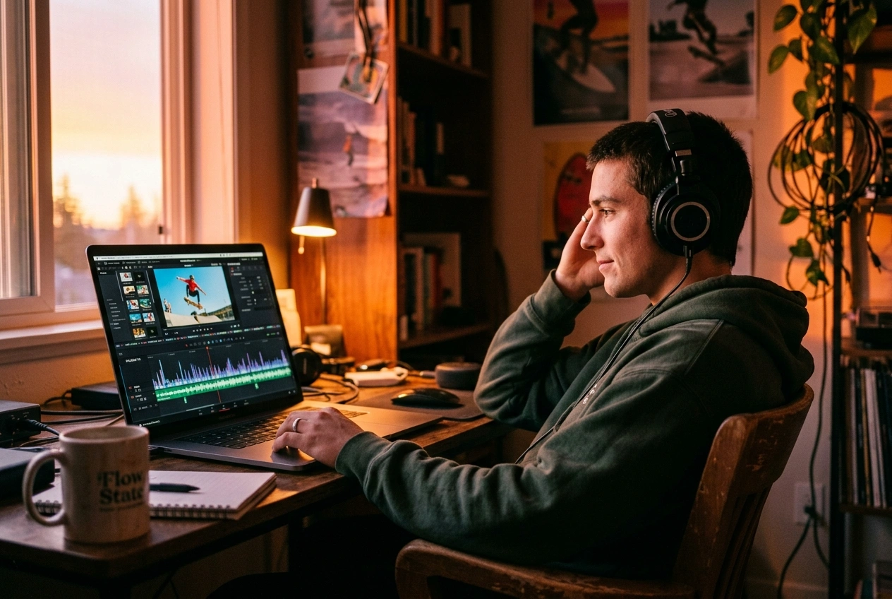 Video editor using AI Hard Rock Music Generator