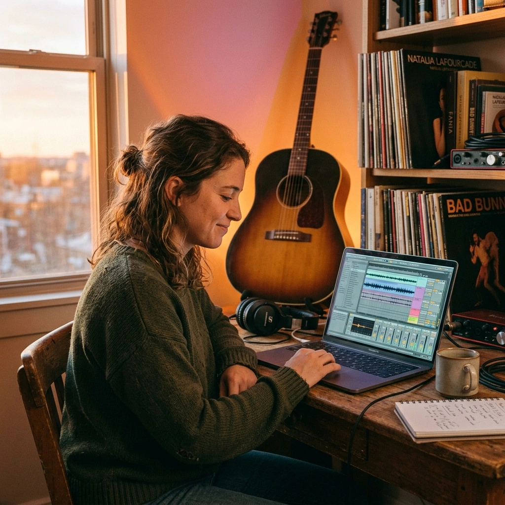 Independent musician using AI Latin Music Generator