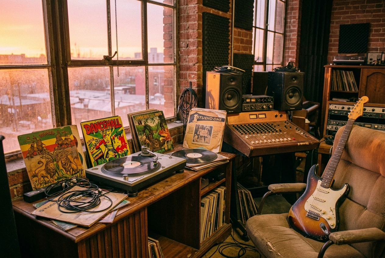 AI Reggae Music Generator showing multiple reggae style options