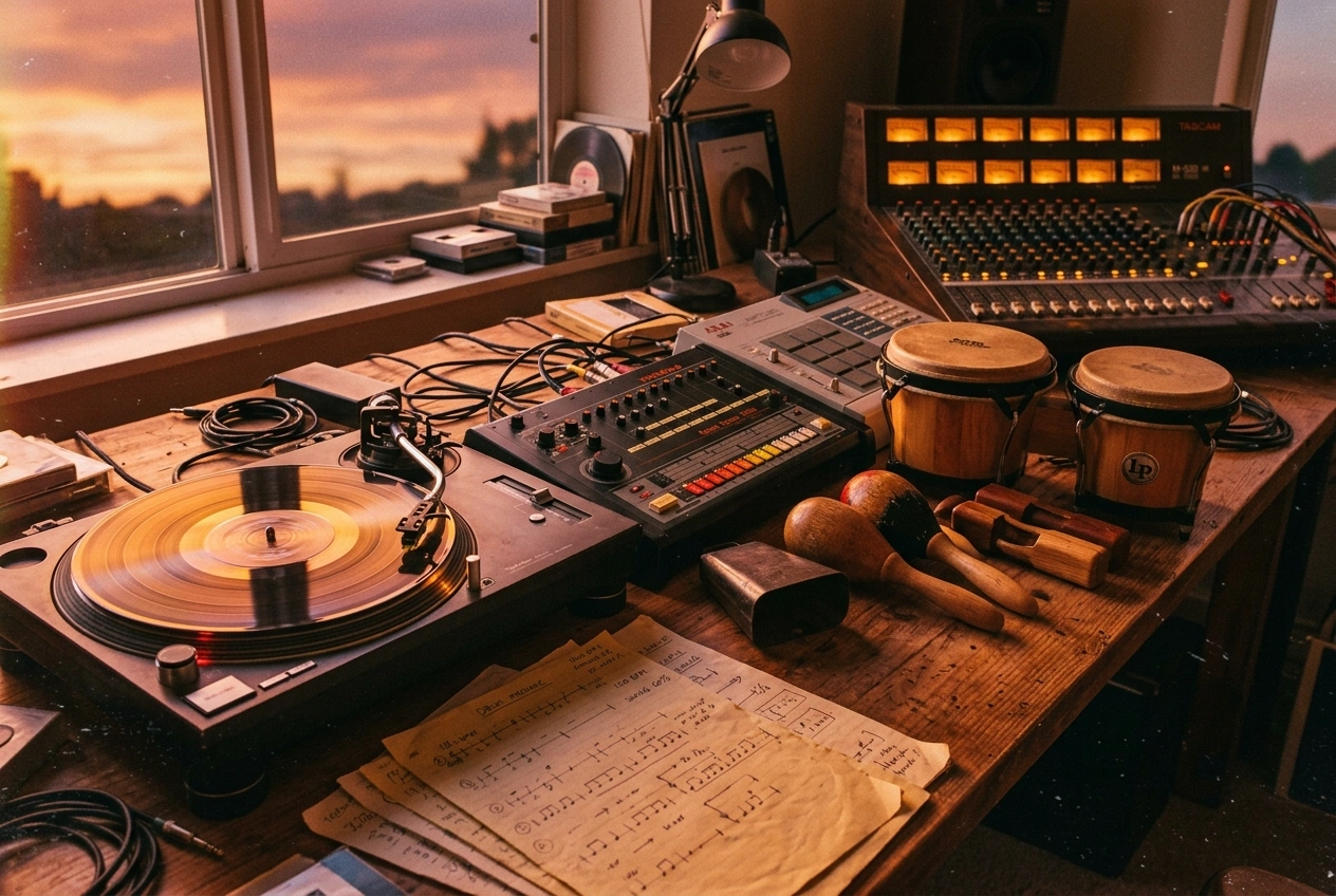 AI Reggae Music Creator interface with rhythm customization controls