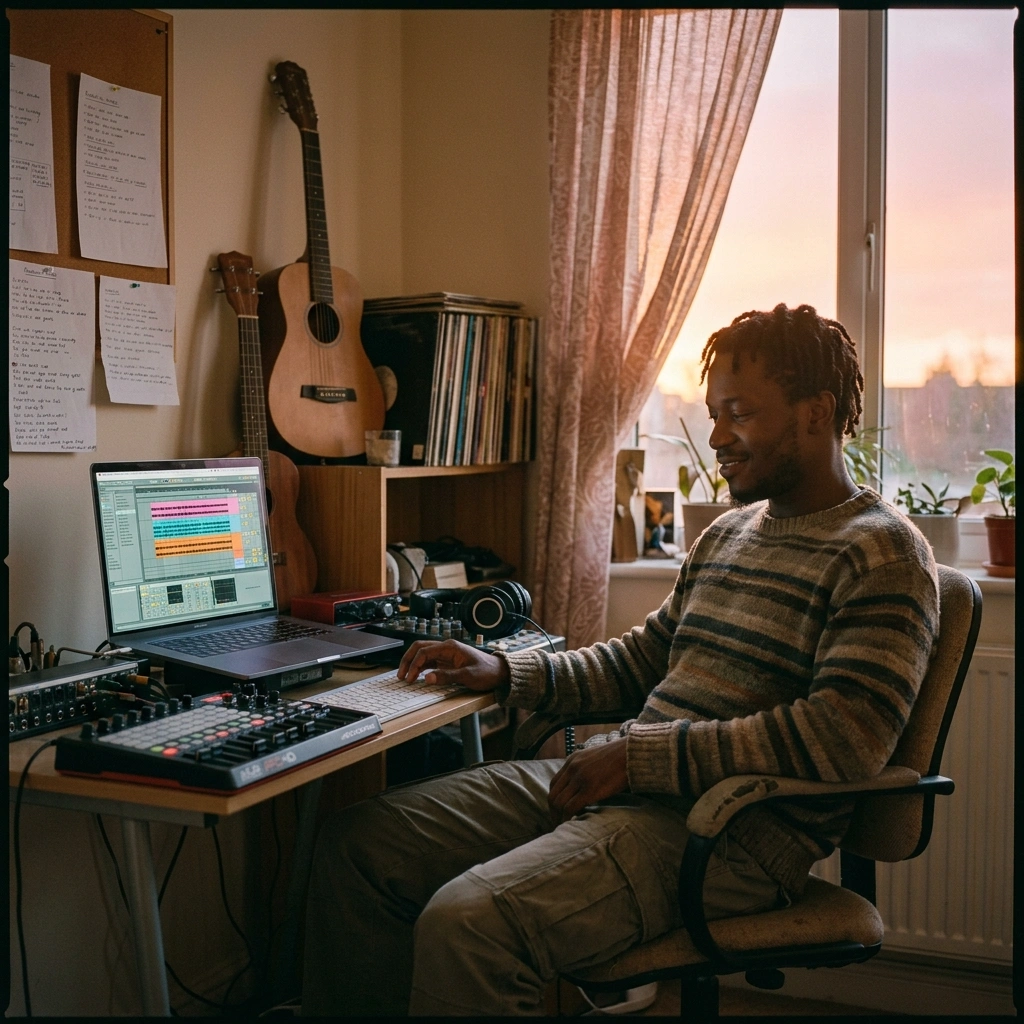Independent producer using AI Afrobeat Music Generator