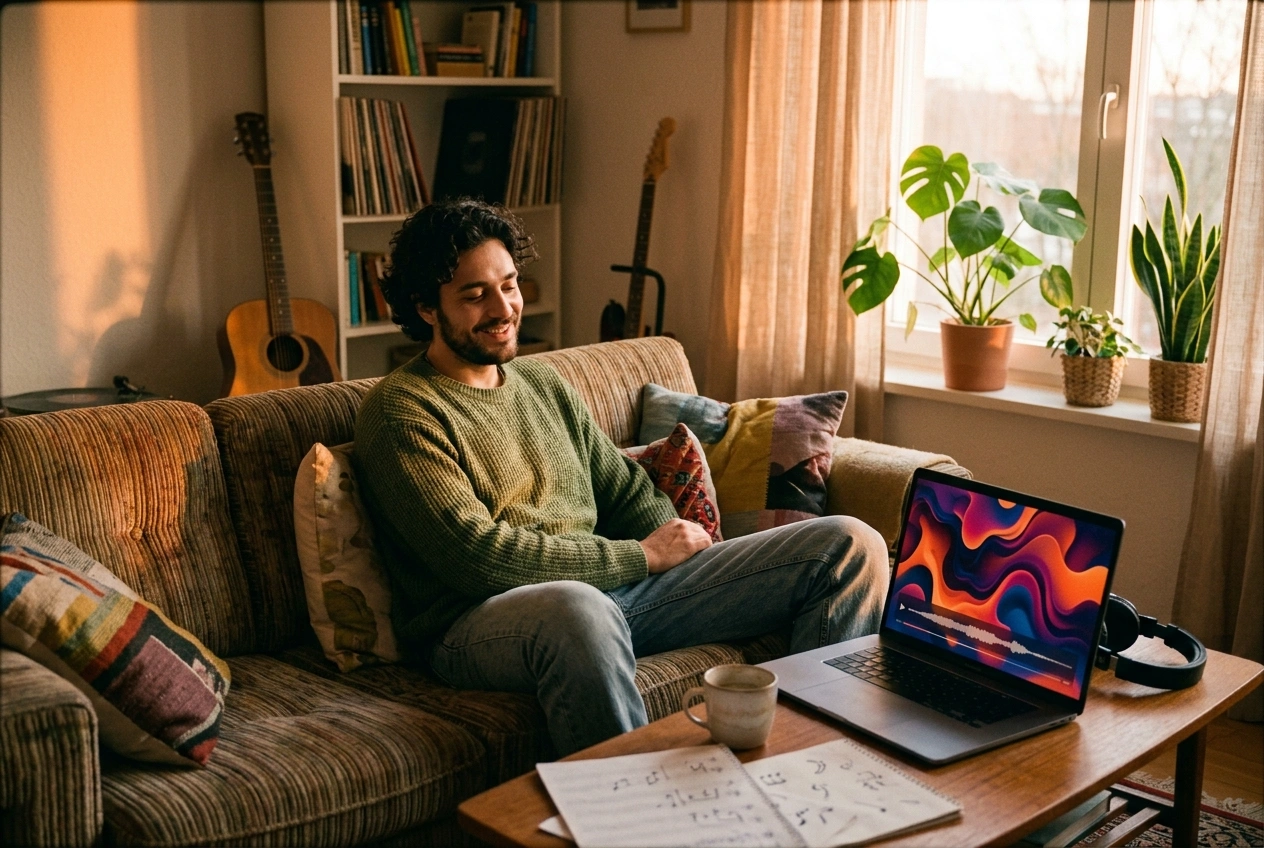 Editing AI music visualizer projects in browser