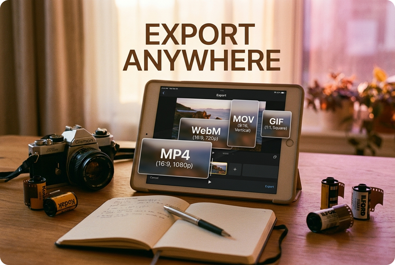 Export photo video maker projects