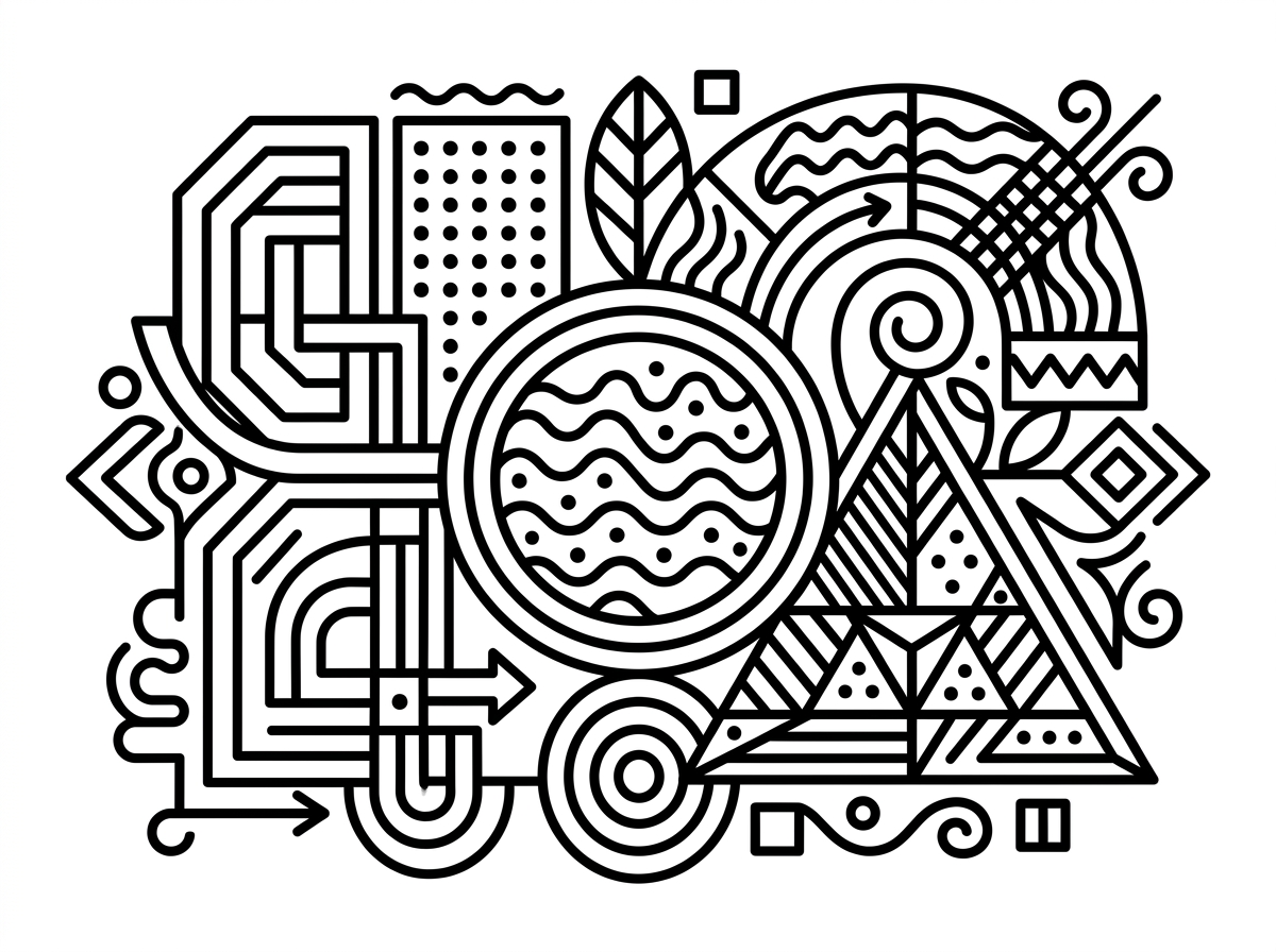 Geometric abstract coloring designs