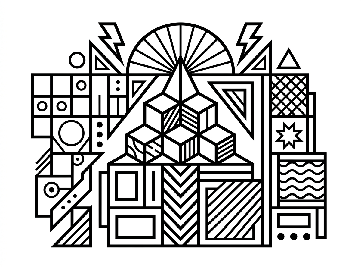 Geometric shape coloring pages