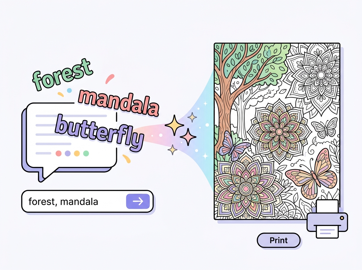 Text to coloring page conversion