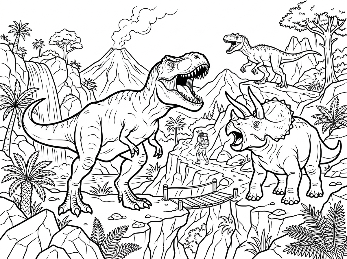 Dinosaur coloring page artwork