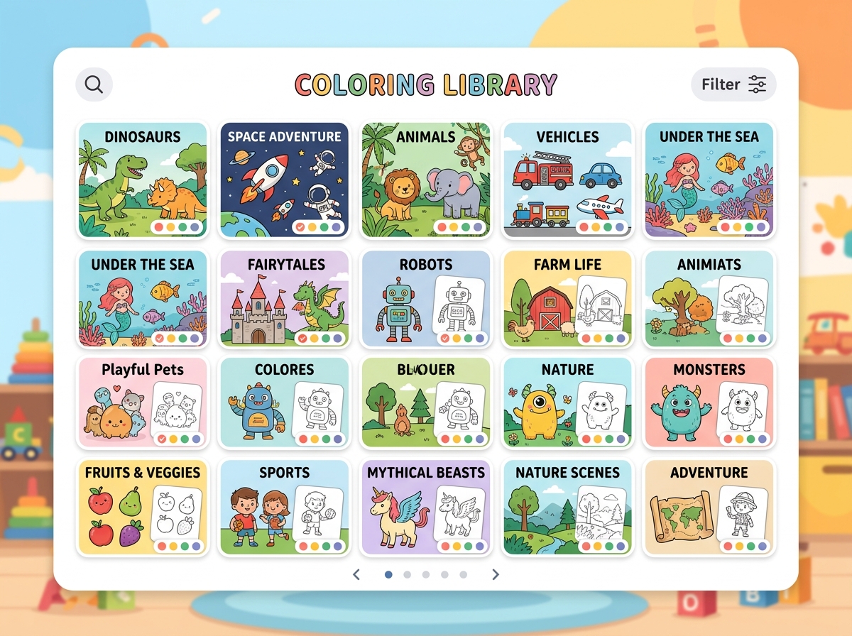 Free coloring pages library