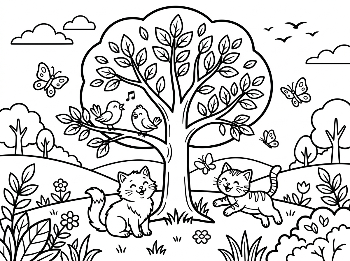 Animal and nature themed coloring pages
