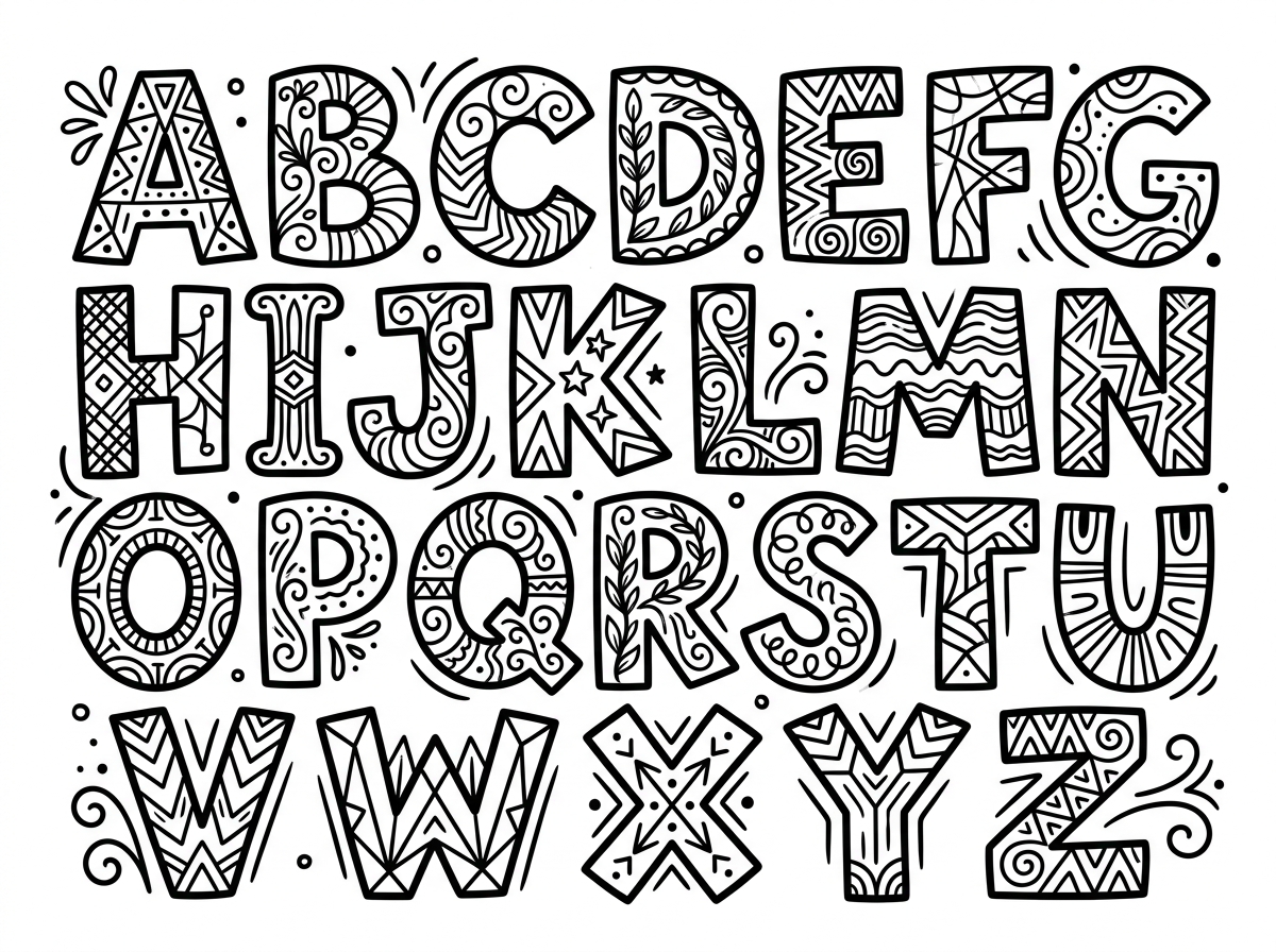 Alphabet letter coloring pages
