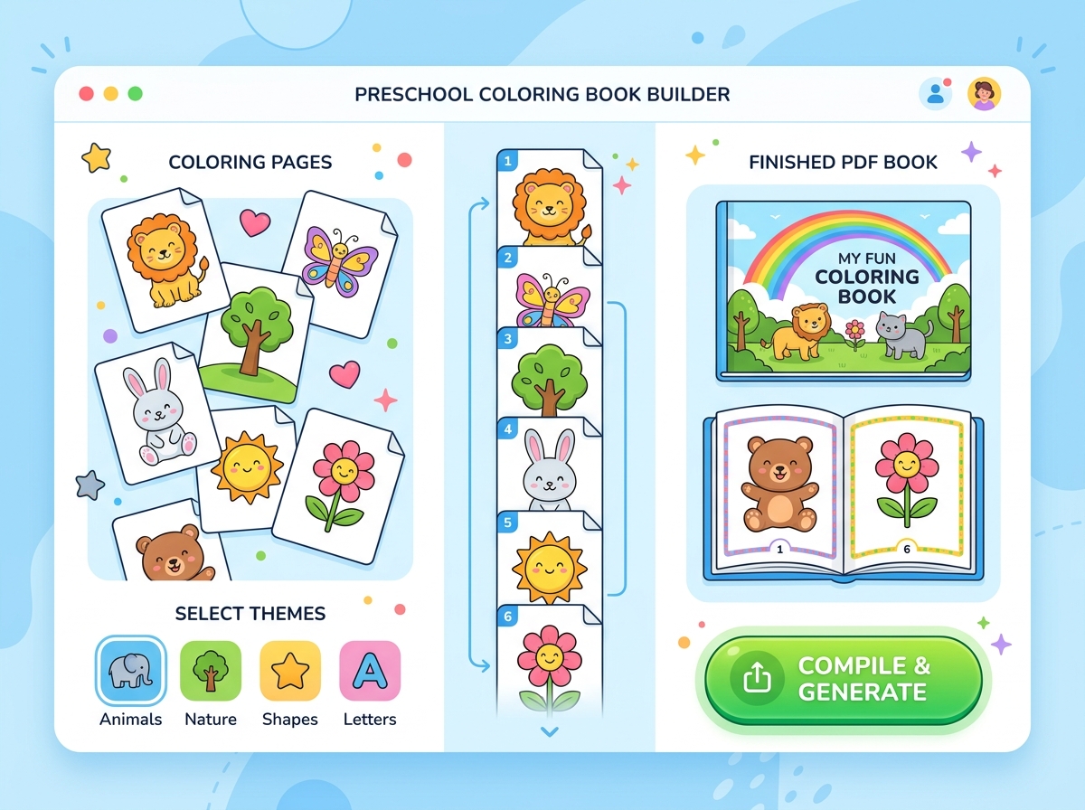Coloring book generator interface