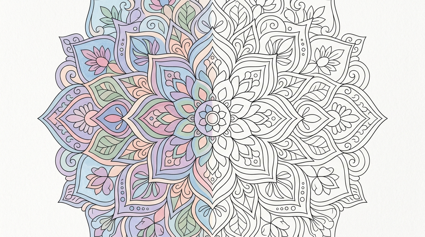 シンプルな大人の塗り絵のサンプル