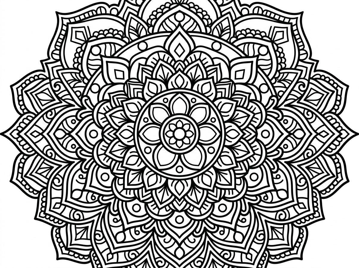 Mandala pattern coloring page