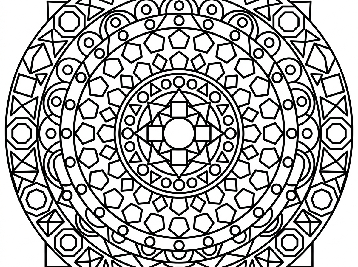 Geometric shape coloring page