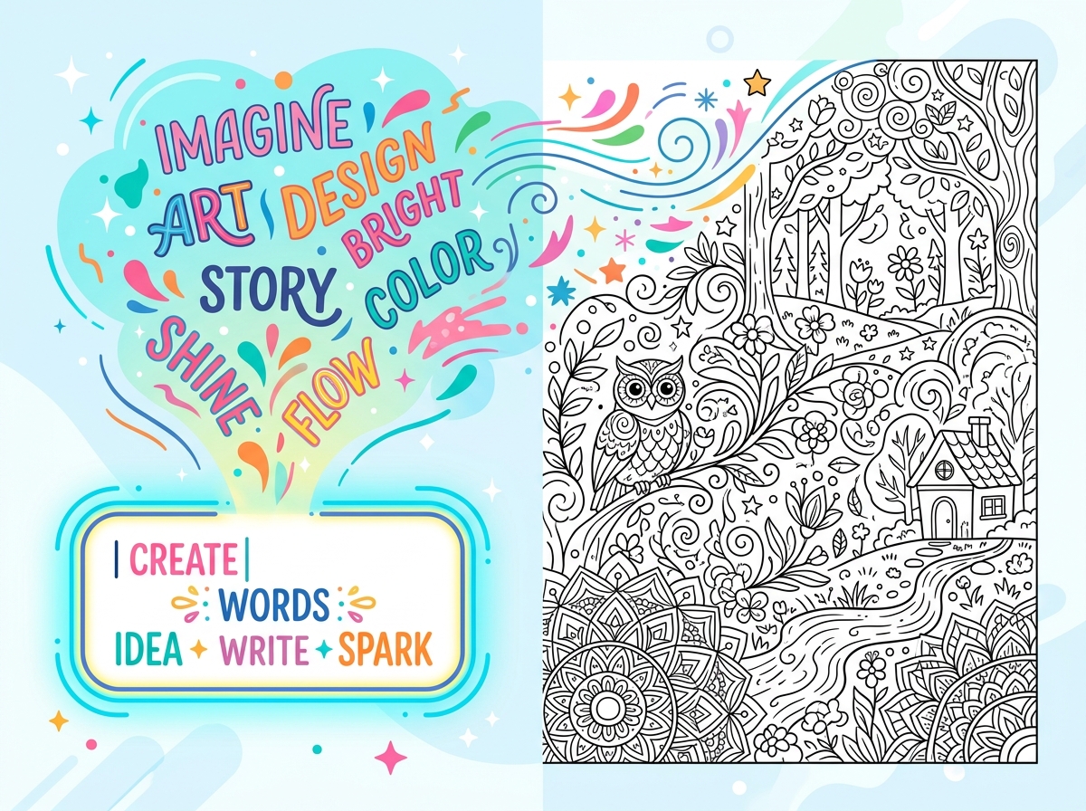 Text to coloring page conversion