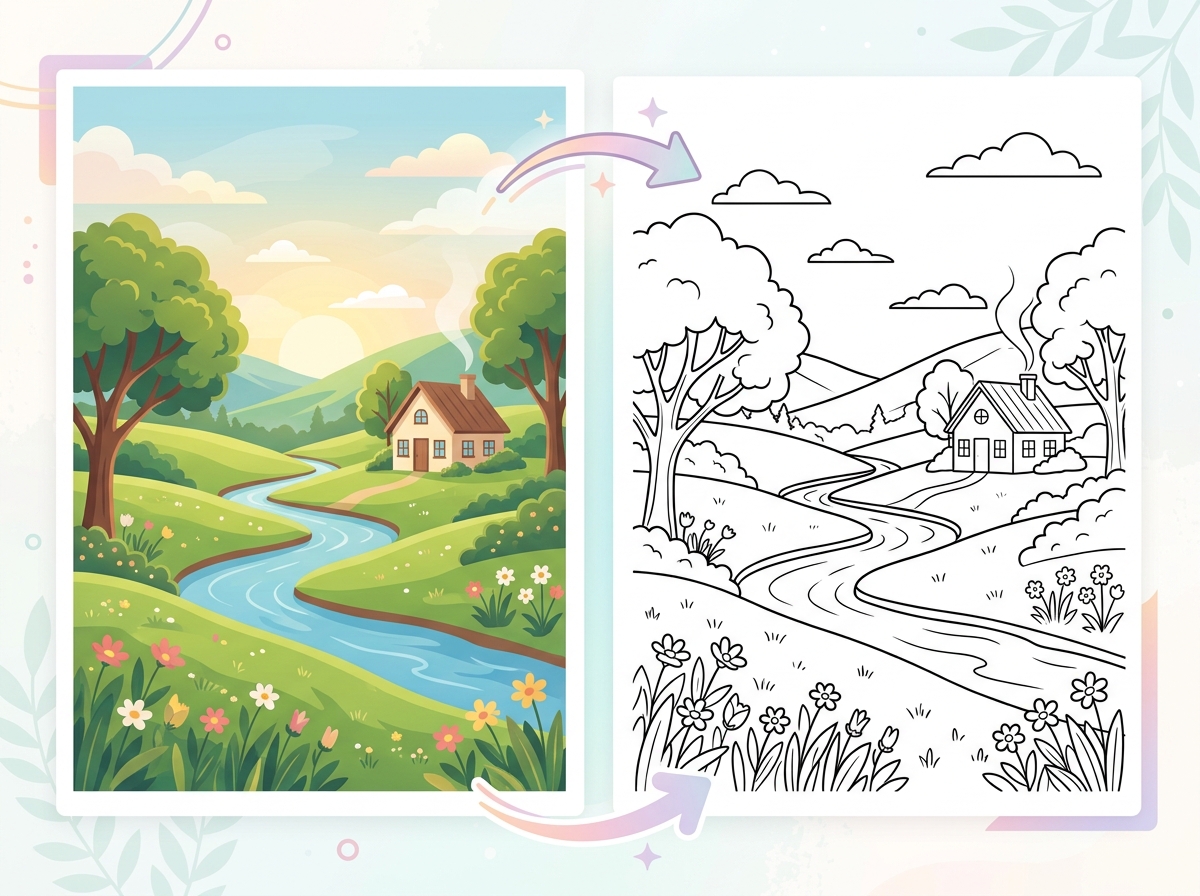 Photo to coloring page transformation