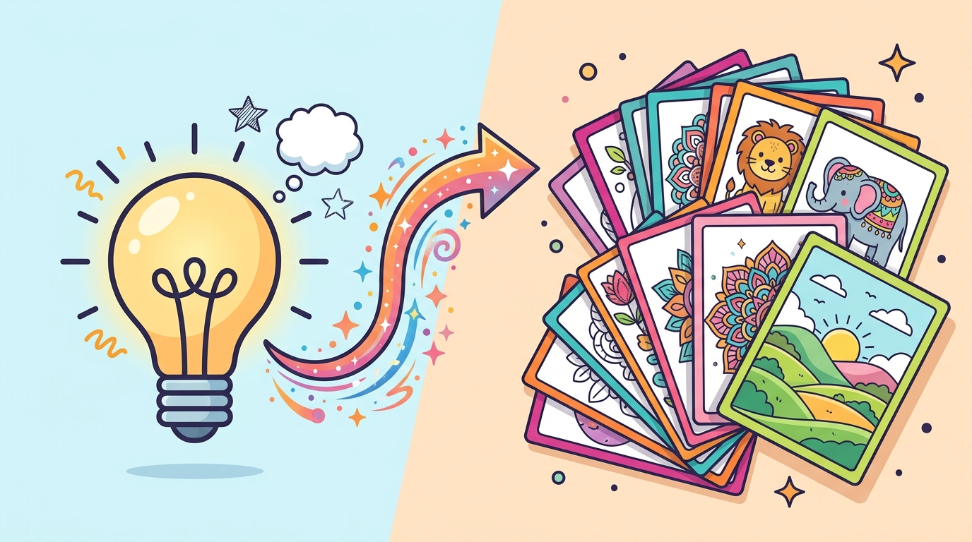 Interface de criação de desenhos para colorir em PDF