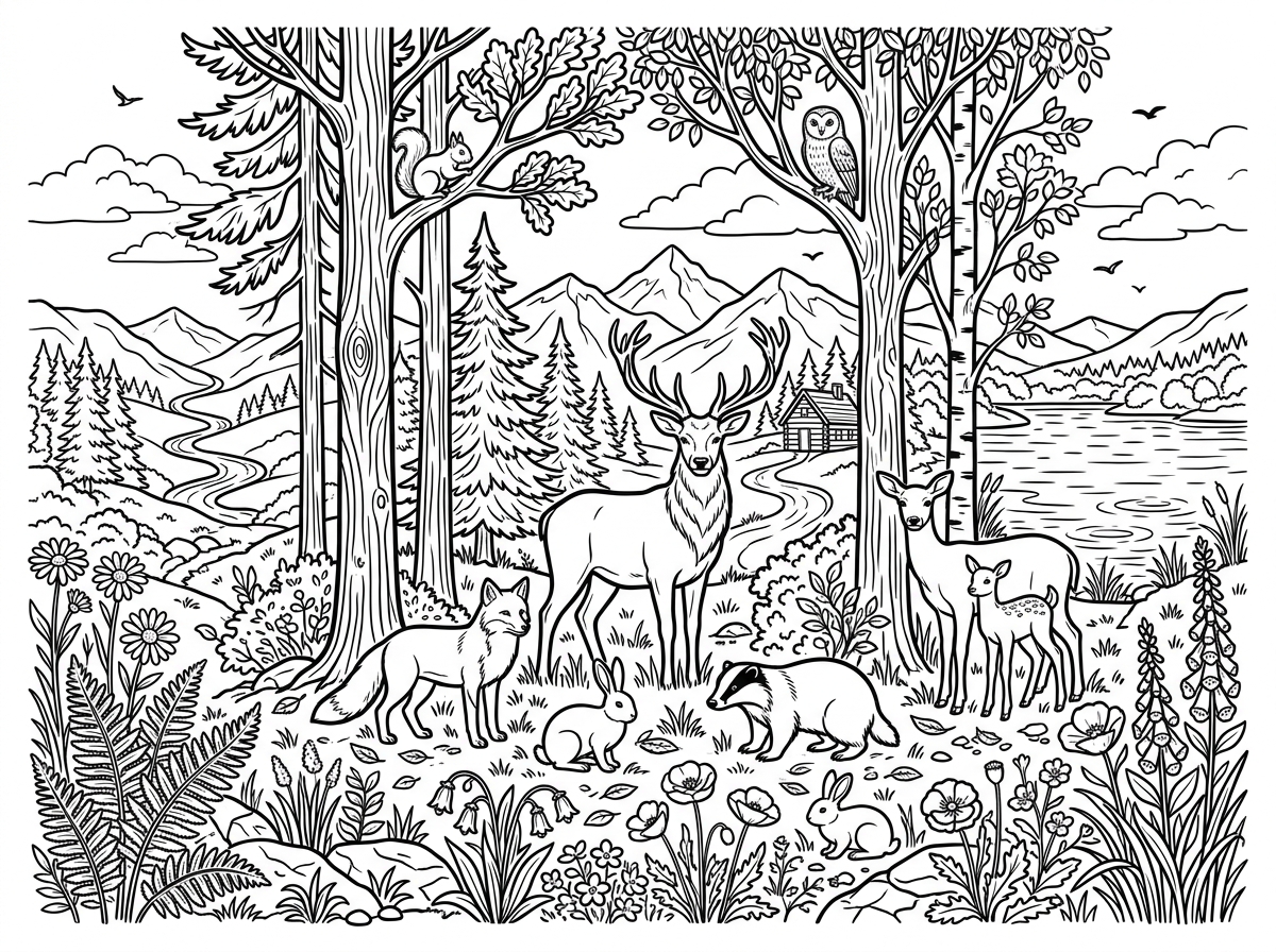 Nature-themed coloring pages PDF