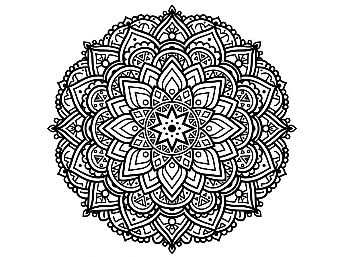 Mandala pattern coloring pages PDF