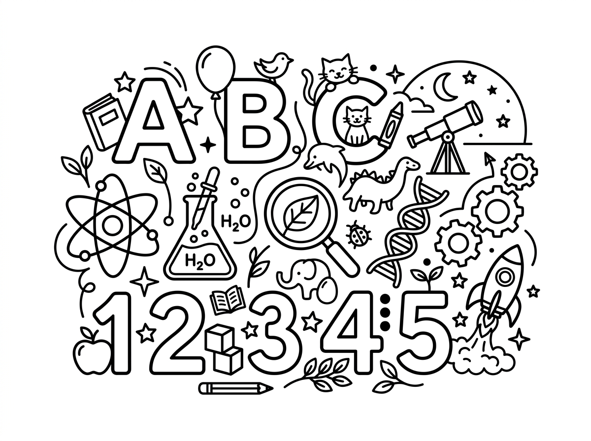 Educational coloring pages PDF