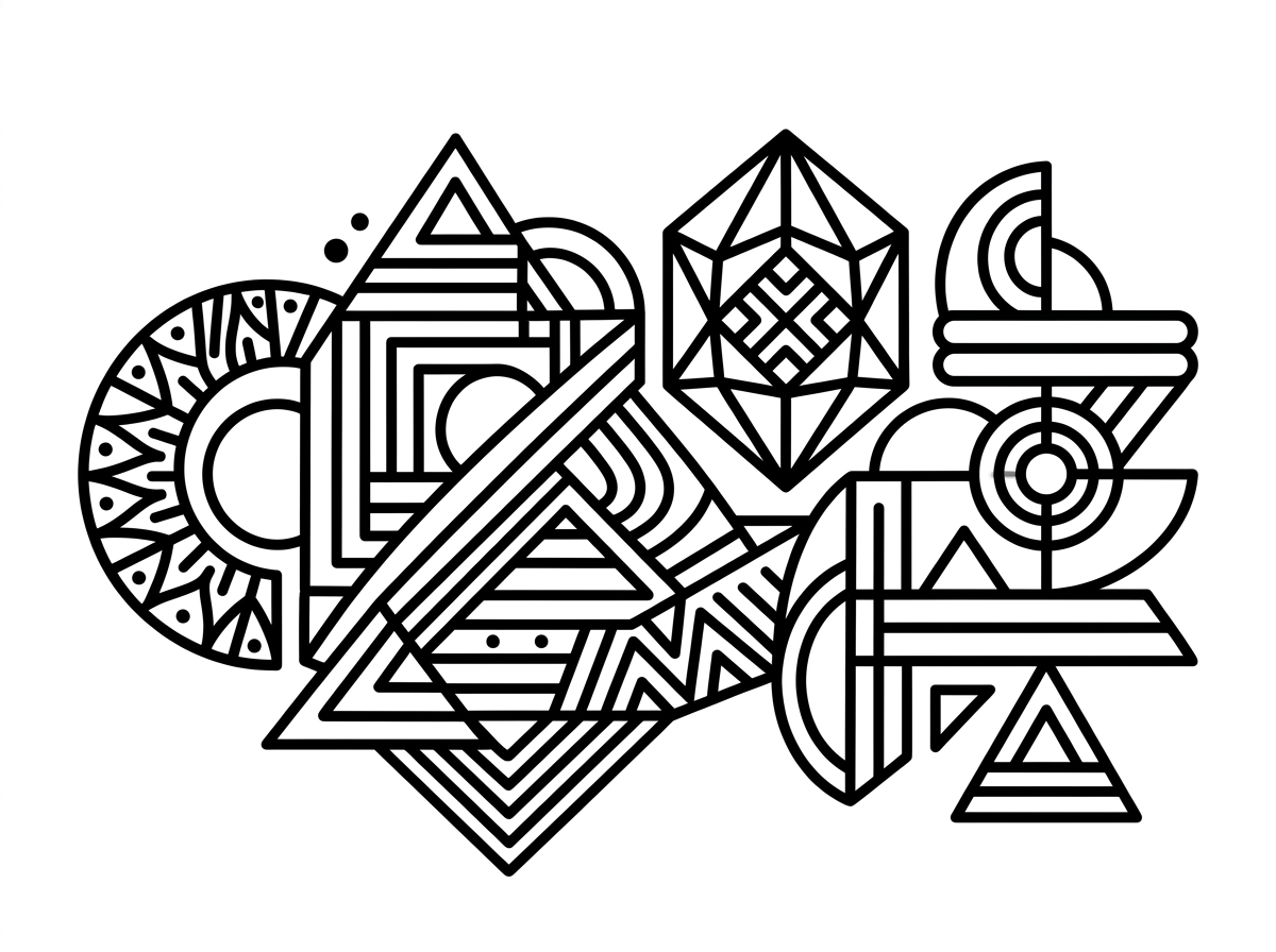 Abstract coloring pages PDF art