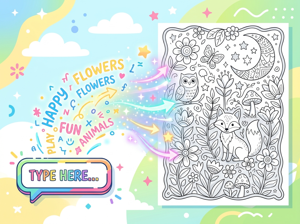 Text-to-coloring page conversion