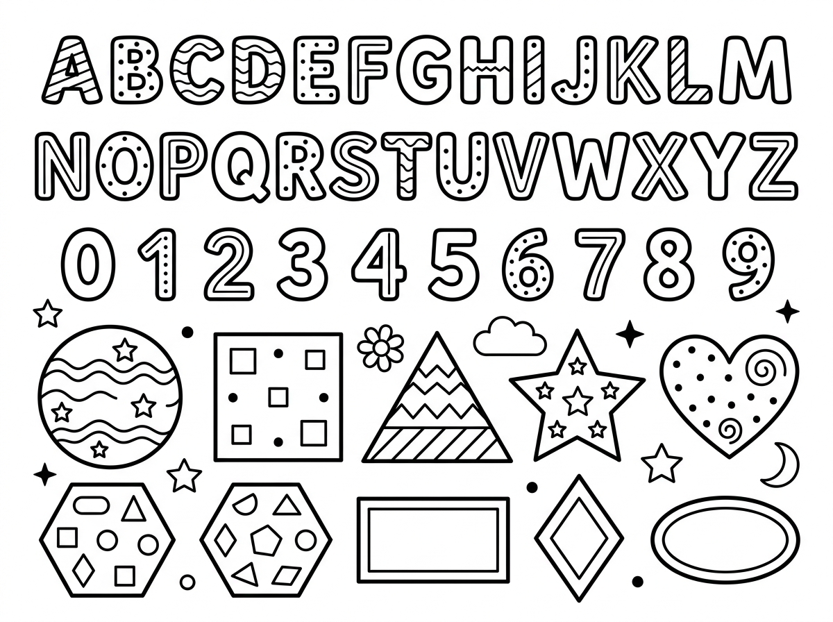 Educational kids coloring pages PDF printable