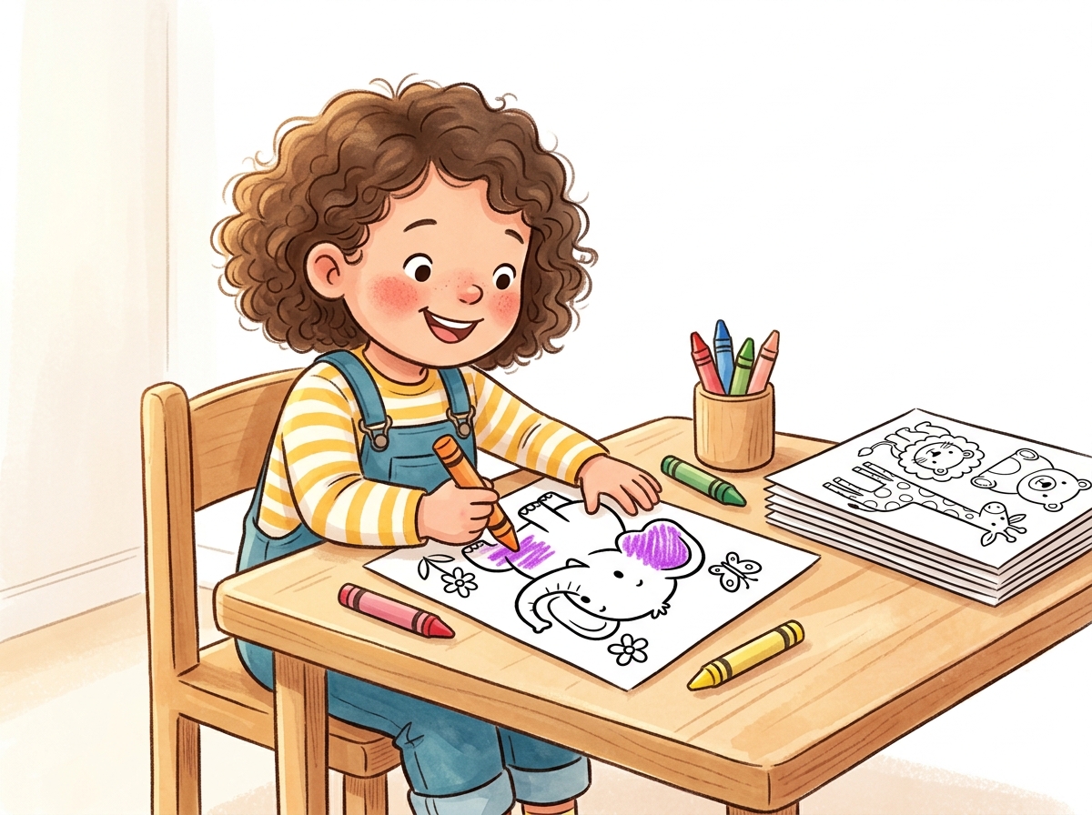 Kids coloring pages thick outline printable PDF