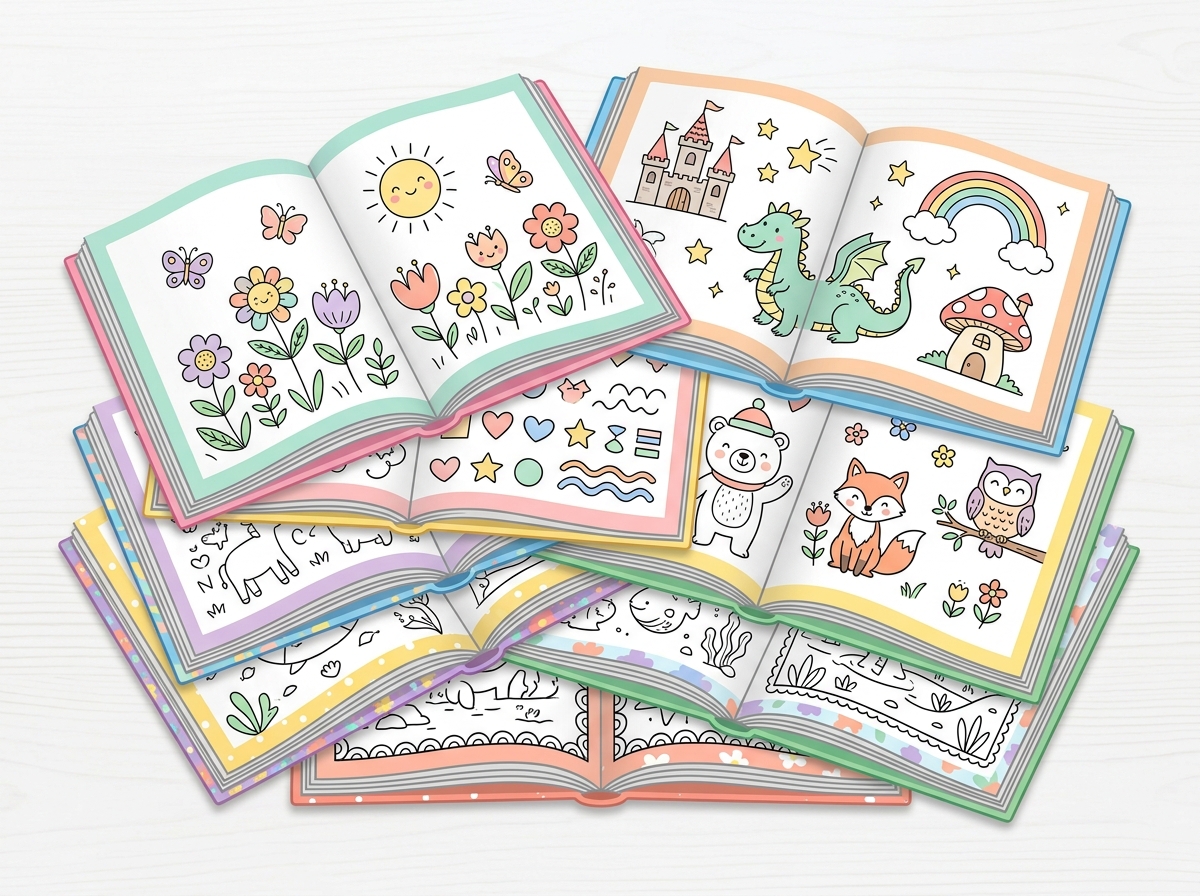 Coloring book with multiple pages