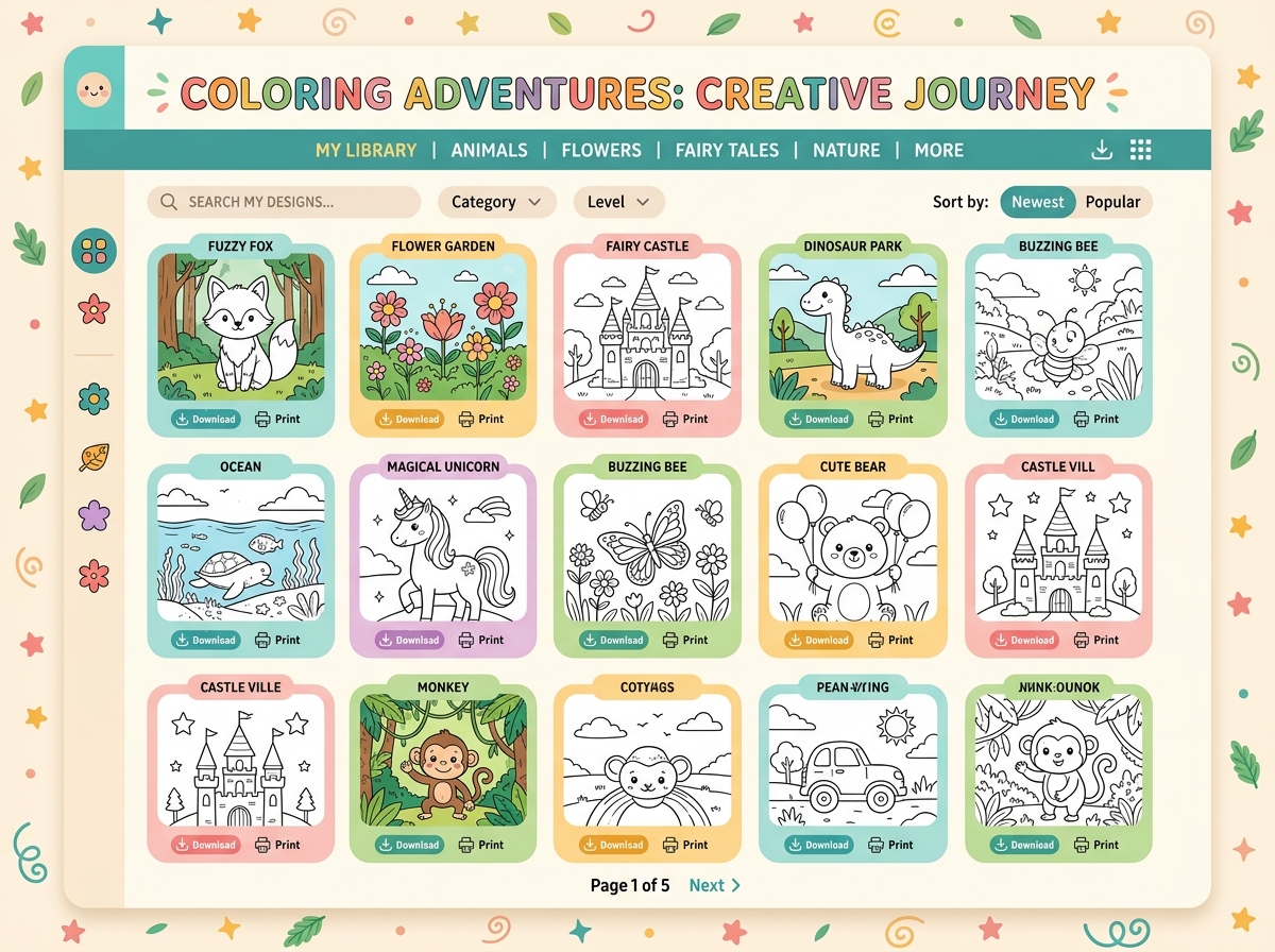 Library of free coloring pages