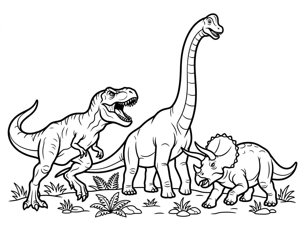 Dinosaur printable coloring sheets for children