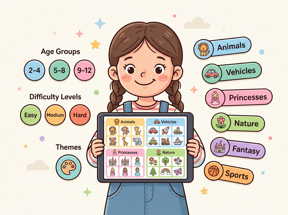 Browse kids coloring pages by theme