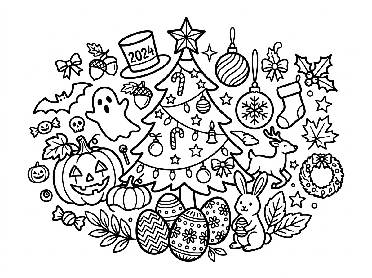 Seasonal holiday coloring page