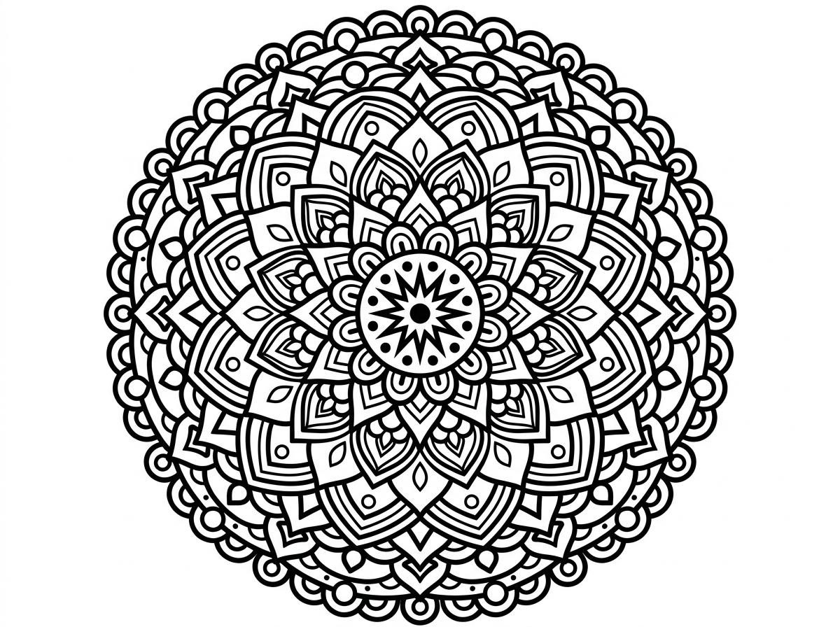 Mandala coloring pages with geometric patterns