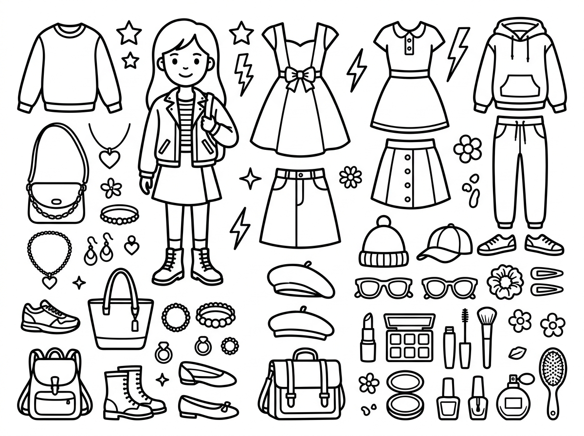 Fashion beauty coloring pages designs