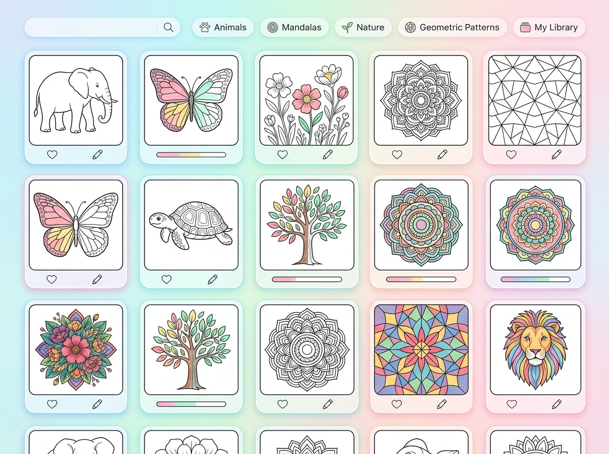 Free coloring pages library collection