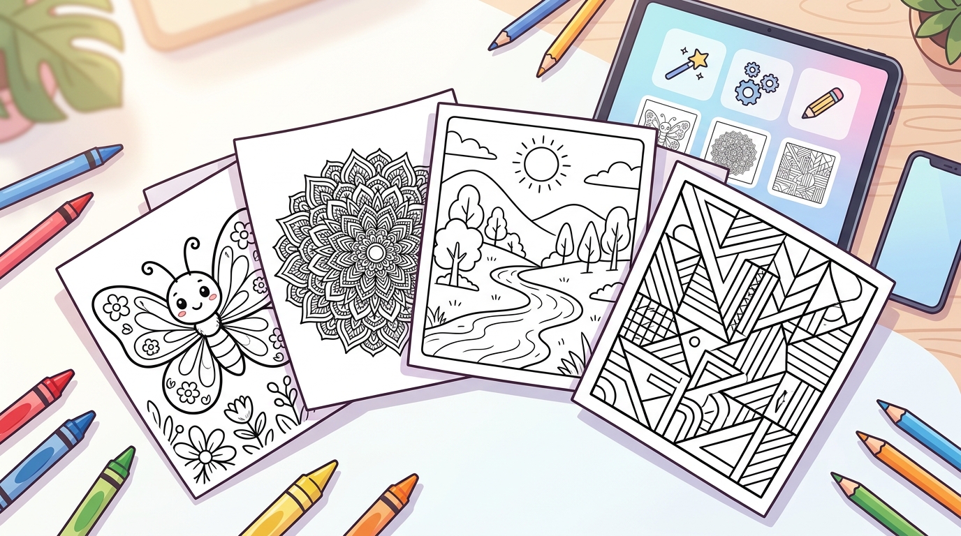 AI-generated super coloring pages ready to print