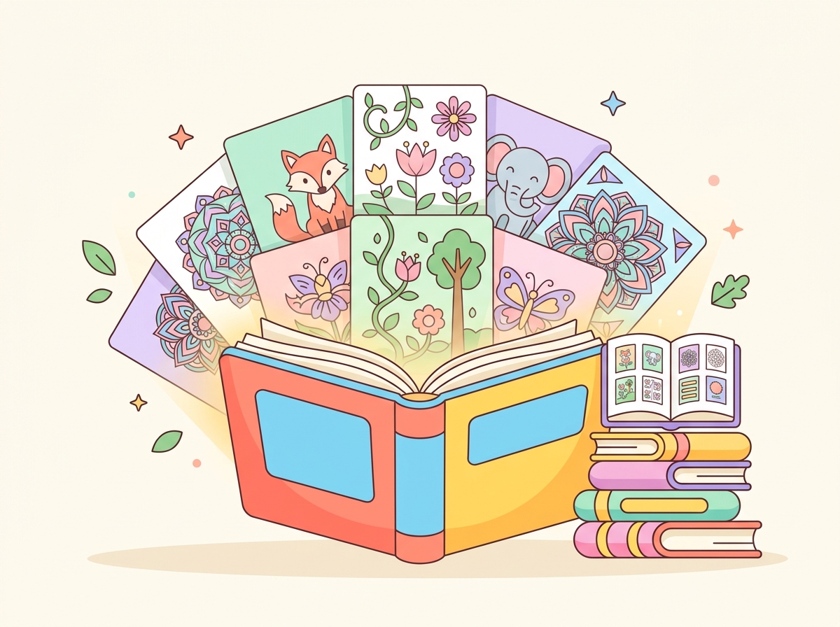 Coloring book generator creating multiple super coloring pages