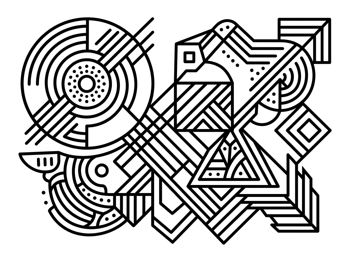 Abstract art coloring page
