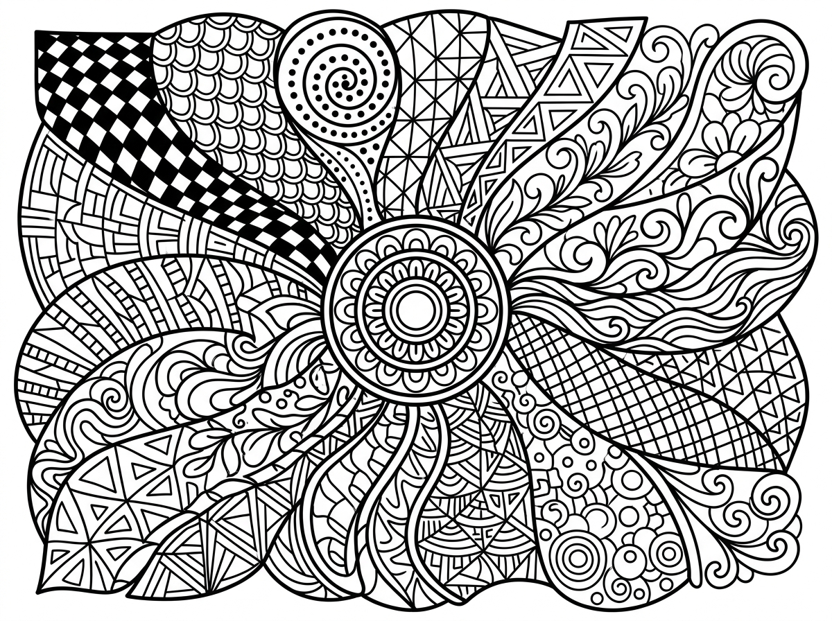 Zentangle pattern coloring page