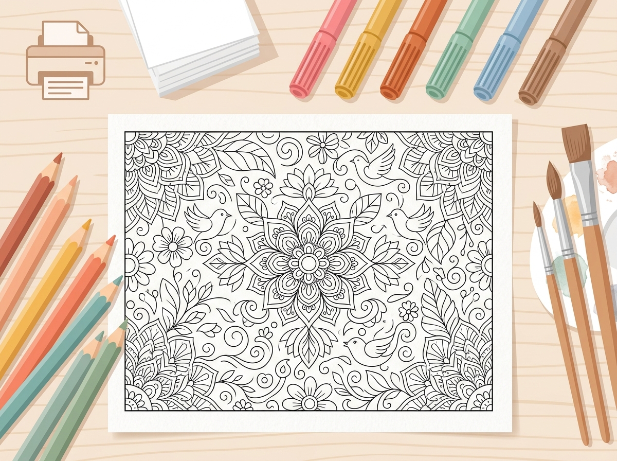 Printable coloring page format
