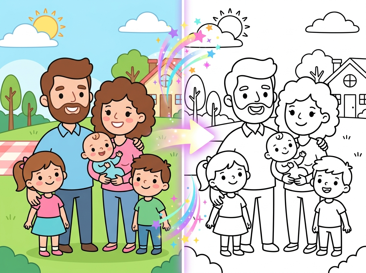 Photo to coloring page converter