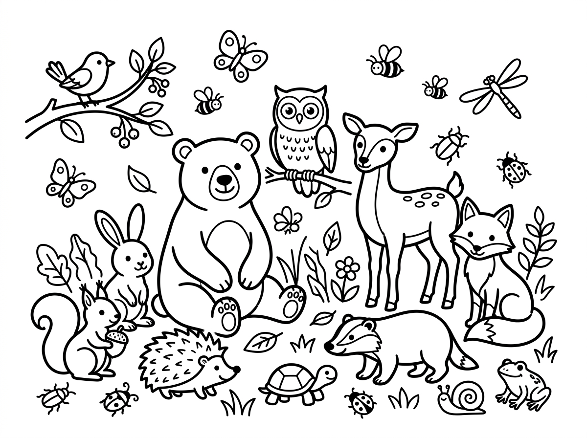 Animal coloring page for kids