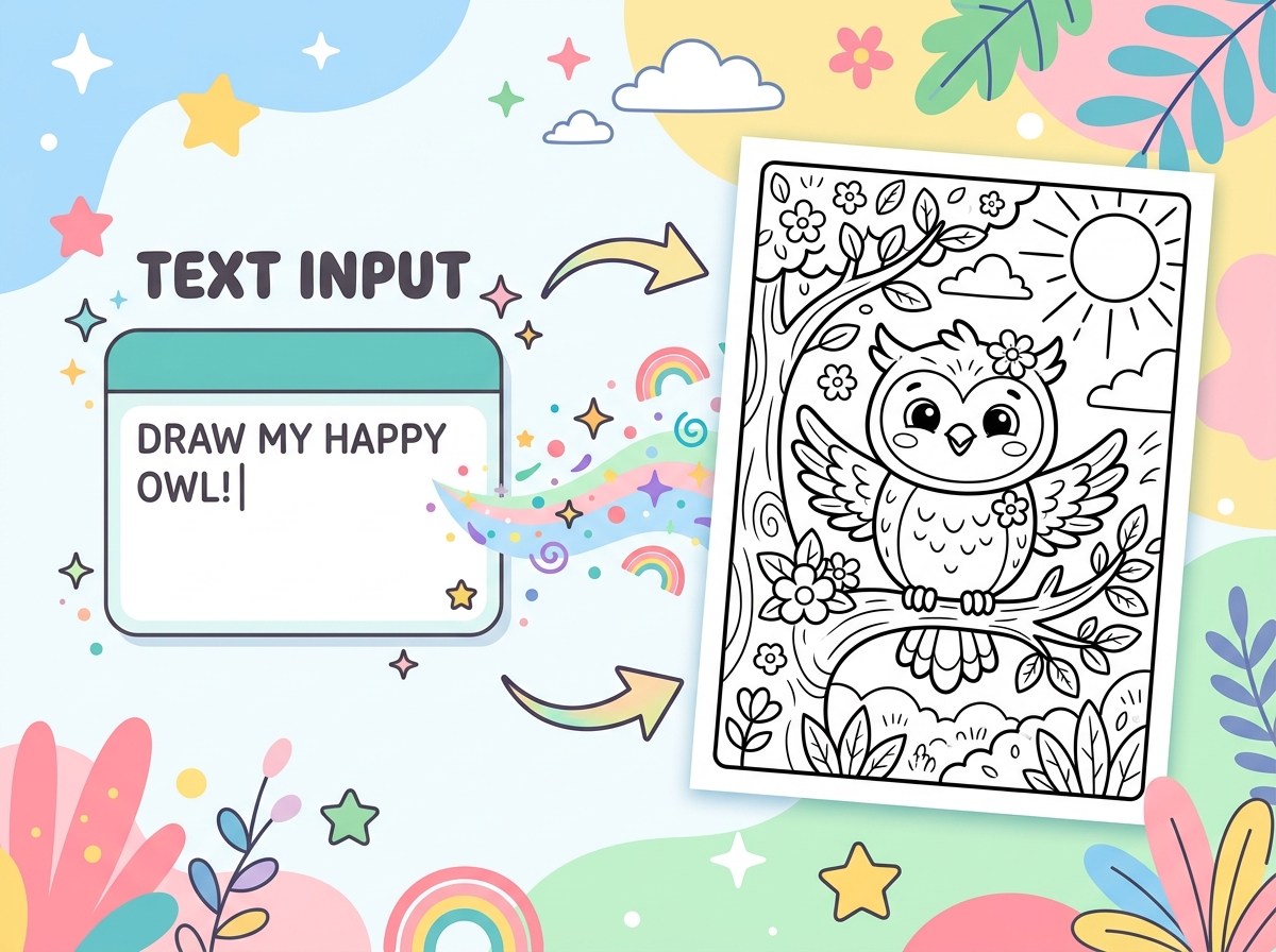 Text to coloring page conversion