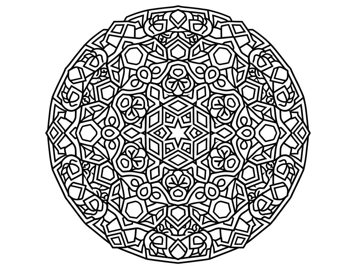 Geometric pattern coloring page design