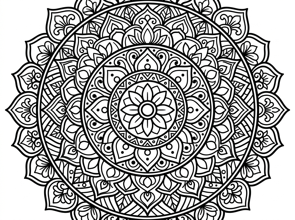 Mandala zen coloring page pattern