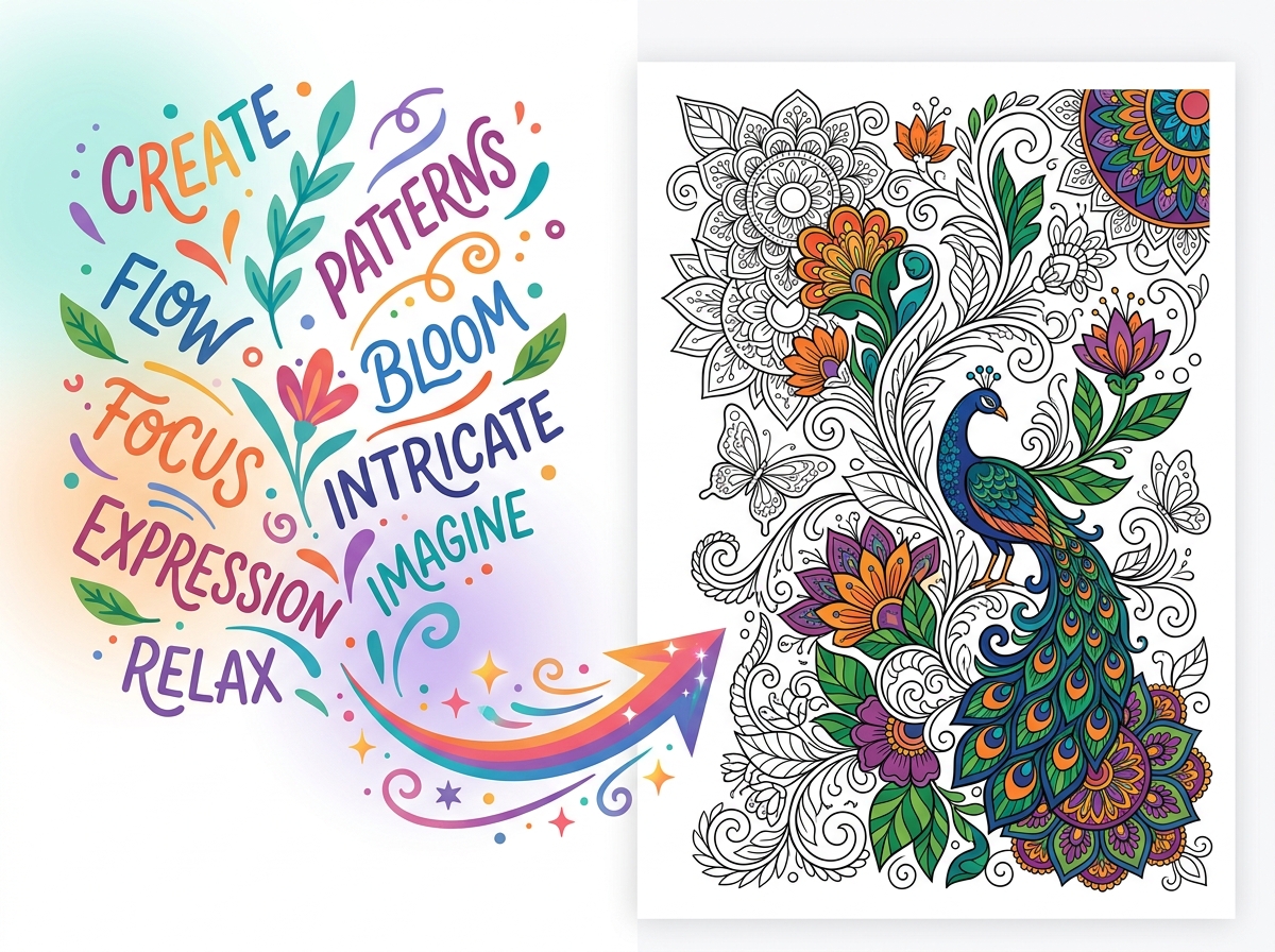 Text input converting to coloring page