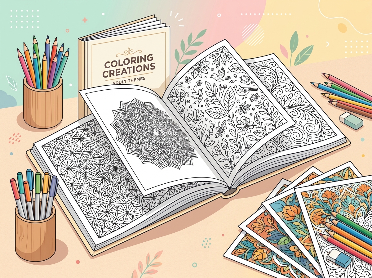Multiple coloring pages in book format