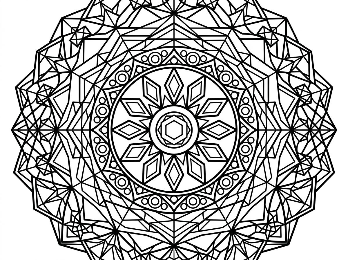 Geometric pattern coloring page design